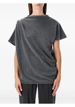 Fabiana Filippi draped shoulder-detail T-shirt - Grey