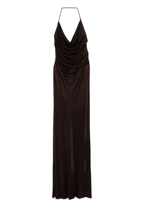 Elisabetta Franchi open-back jersey maxi dress - Brown
