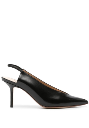 Francesco Russo 80mm pointed-toe slingback pumps - Black