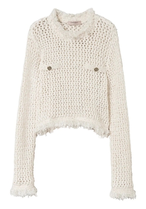 TWINSET jacquard mesh jumper - Neutrals