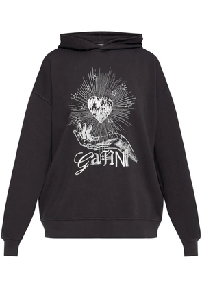 GANNI graphic-print hoodie - Grey