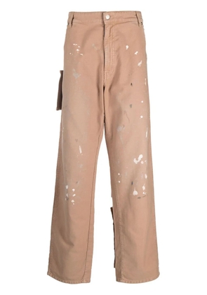 DARKPARK paint-splatter patch pocket jeans - Neutrals