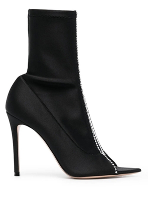 Gianvito Rossi Crystal Hiroko 105mm satin boots - Black