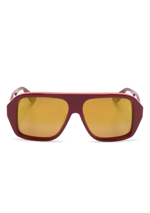 Gucci Eyewear logo-engraved oversize-frame sunglasses - Red