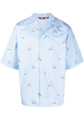 GCDS print short-sleeved shirt - Blue