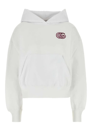 Gucci logo-embroidered hoodie - White