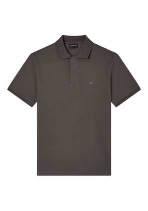 Emporio Armani logo-appliqué polo shirt - Grey