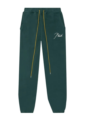 RHUDE Terry embroidered drawstring track pants - Green