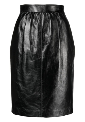 Saint Laurent high-waist leather pencil skirt - Black
