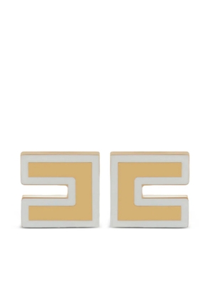 Elisabetta Franchi logo square earrings - Gold