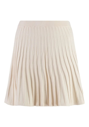 Yves Salomon plissé-effect mini skirt - Neutrals