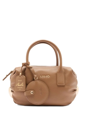 LIU JO small embossed-logo tote bag - Brown