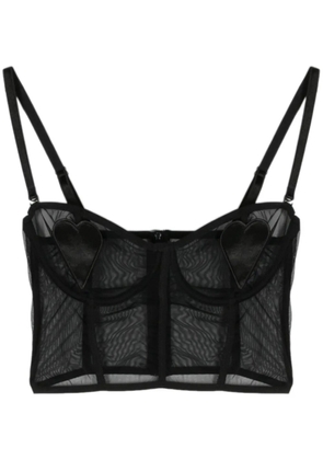 Fiorucci semi-sheer mesh top - Black