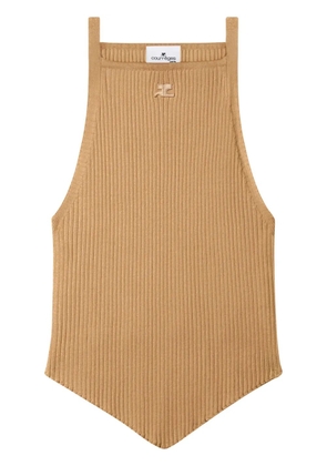 Courrèges Pointy rib-knit tank top - Neutrals