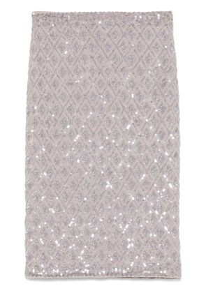 P.A.R.O.S.H. sequined midi skirt - Neutrals