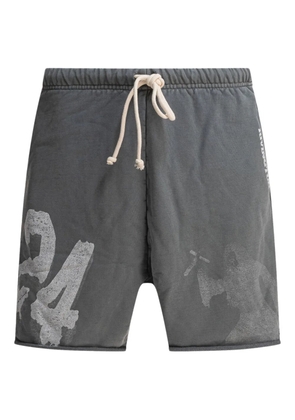 RRR123 graphic-print drawstring shorts - Grey