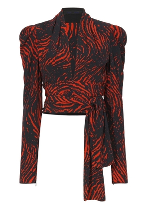 Proenza Schouler abstract-print V-neck top - Brown