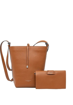GIANNI CHIARINI Amelia detachable-pouch bucket bag - Brown