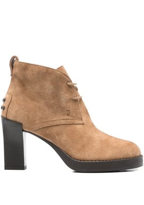 Tod's lace-up suede boots - Brown