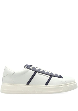 Emporio Armani leather panelled sneakers - White
