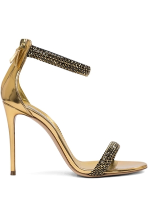 Casadei 100mm crystal-embellished stiletto sandals - Yellow