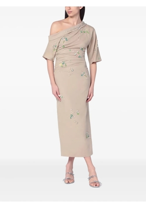 Bernadette Bowery one-shoulder midi dress - Brown