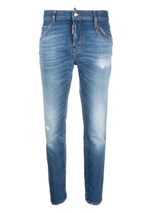DSQUARED2 logo-plaque tapered jeans - Blue