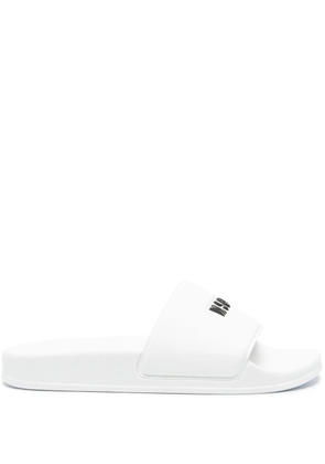MSGM logo-embossed slides - White