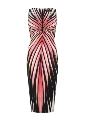 Roberto Cavalli Ray Of Pink-print V-neck dress