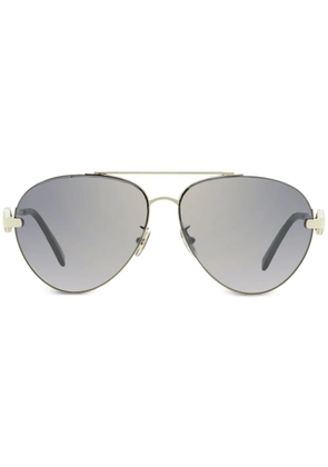 OMEGA EYEWEAR sculpted-arm navigator-frame sunglasses - Silver