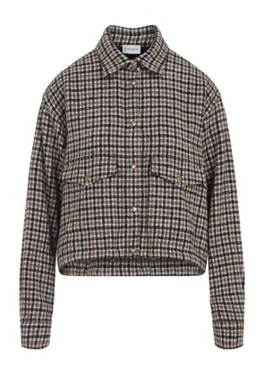 Moncler checked-pattern buttoned shirt - Grey