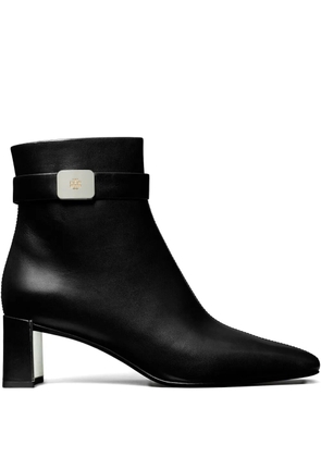 Tory Burch 55mm leather buckle-strap ankle boots - Black