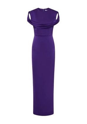 Rachel Gilbert draped-detail evening dress - Purple