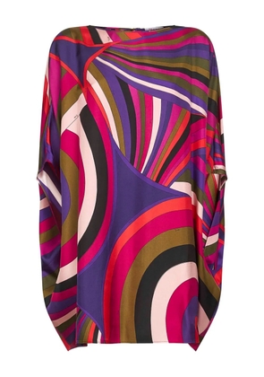 PUCCI abstract-pattern print cape dress - Purple