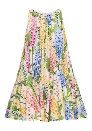 Oscar de la Renta floral pattern mini dress - White