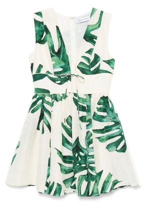 Raquel Diniz leaf-print dress - White