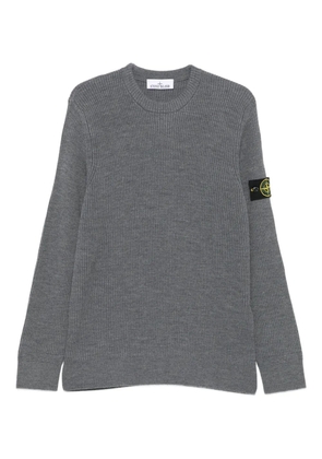 Stone Island ribbed-knit logo-patch sweater - Grey