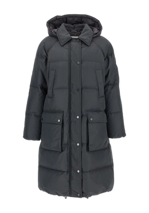 Brunello Cucinelli quilted-design hooded down coat - Grey