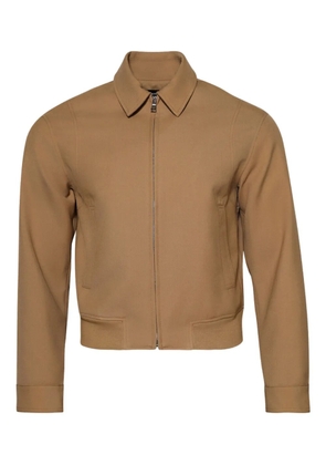 Nahmias zip-front collared jacket - Brown