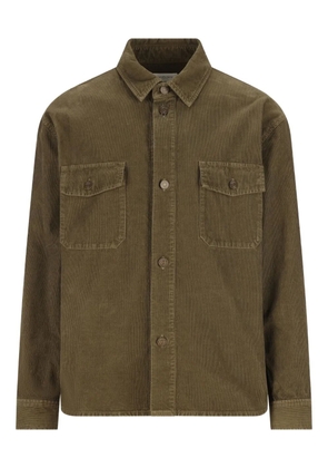 Saint Laurent corduroy flap-pocket shirt - Green