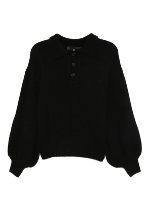 Mr. Mittens polo-neck balloon-sleeve sweater - Black