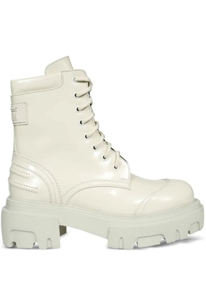 MSGM lace-up platform boots - White