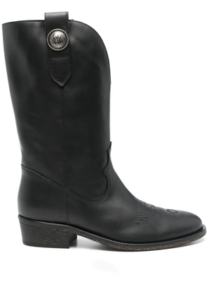Via Roma 15 leather boots - Black