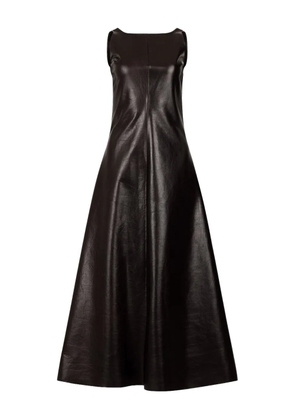 ENTIRE STUDIOS sleeveless leather midi dress - Brown