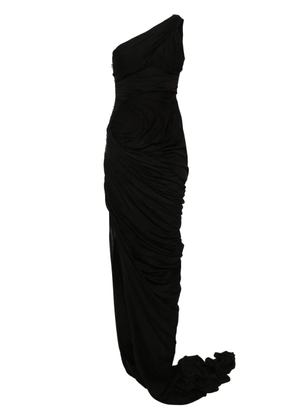 Rick Owens draped one-shoulder maxi dress - Black