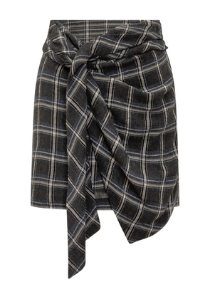 ISABEL MARANT knot plaid kimia-gd skirt - Black