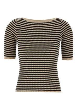 Max Mara striped ribbed T-shirt - Neutrals