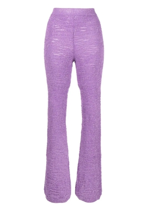 Marco Rambaldi tinsel-detail knit trousers - Purple
