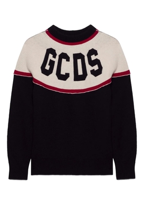 GCDS logo-intarsia sweater - Black