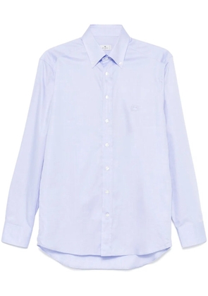 ETRO logo-embroidered button-down shirt - Blue